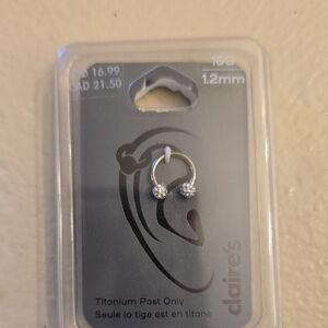 Claire's Silver Titanium Hoop Earrings